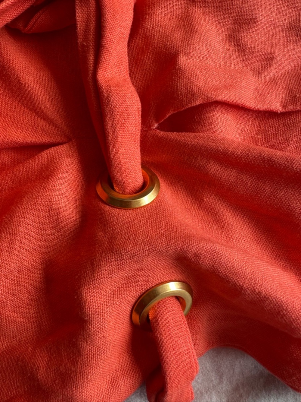 Donna Karan New York Orange Linen Belted Shirt Dress Midi Size 12 - Picture 10 of 15